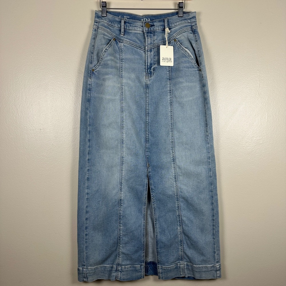a.n.a Light Blue Denim Maxi Skirt